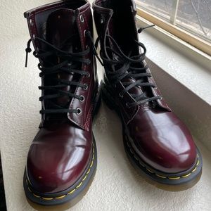 VEGAN 1460 Doc Martens. Cherry Red.